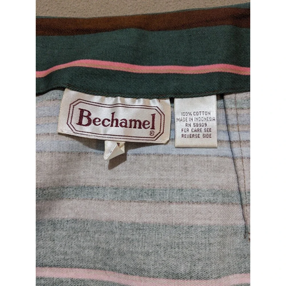 Bechamel Vintage Women's Cotton Multi-Color Stripped Wrap Around Skirt Size 8 - Picture 7 of 10